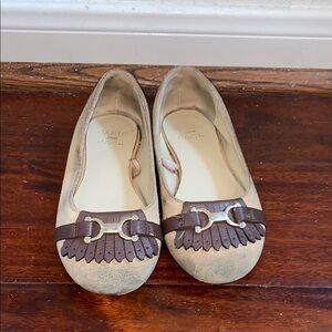 Janie and Jack Tan and Brown Flats with Fringe Detail